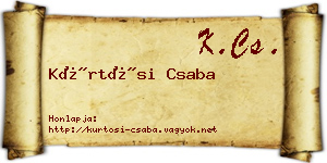 Kürtösi Csaba névjegykártya